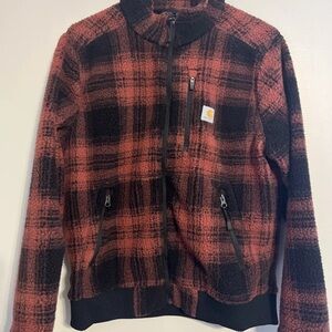 Carhartt Women's Red Plaid Cedar Fleece Sherpa Jacket Size 8/10 Medium